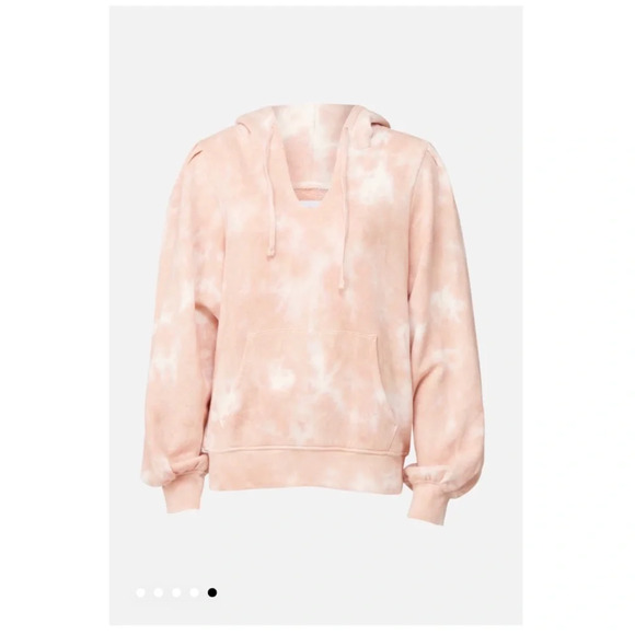 NWT Sincerely Jules for Bandier The Reed Puff Sleeve Hoodie Whisper Pink Tie Dye - Picture 3 of 7